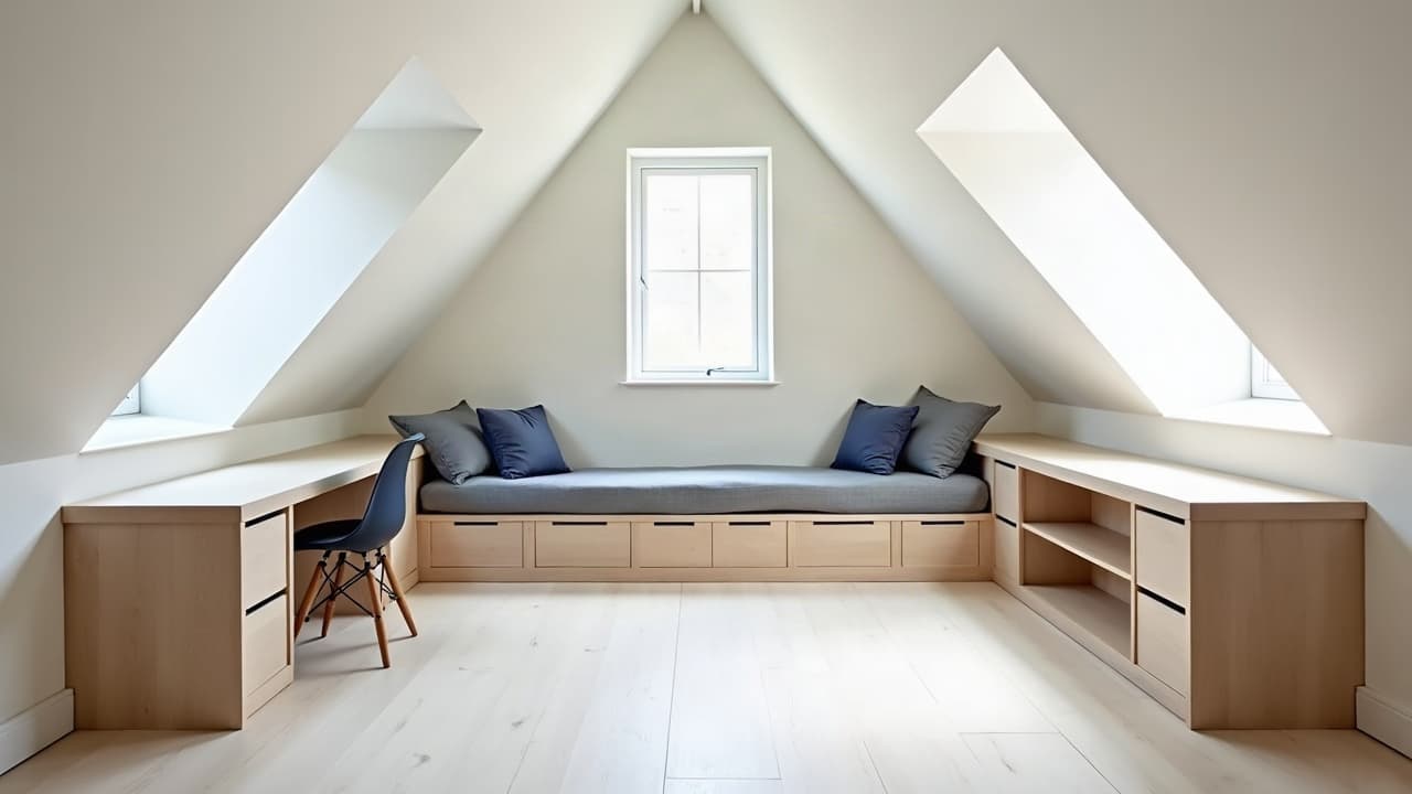 Combles aménagés avec rampants habillés et fenêtre de toit, maison amiénoise